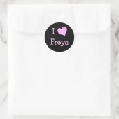 Ik hou van Freya Ronde Sticker (Tas)