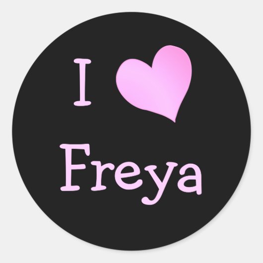 Ik hou van Freya Ronde Sticker (Voorkant)