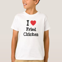 Ik hou van Fried Chicken hart T-Shirt