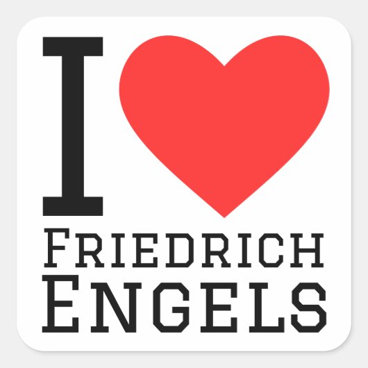 Ik hou van Friedrich engels Vierkante Sticker (Voorkant)