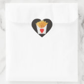 Ik hou van friet hart sticker (Tas)