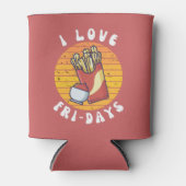 Ik hou van frietdagen grappige frietjes blikjeskoeler (Voorkant)