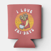 Ik hou van frietdagen grappige frietjes blikjeskoeler (Achterkant)