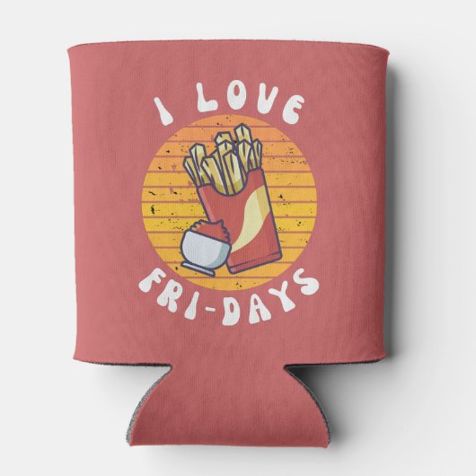 Ik hou van frietdagen grappige frietjes blikjeskoeler (Achterkant)