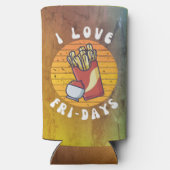 Ik hou van frietdagen grappige frietjes seltzer blikjeskoeler (Achterkant)