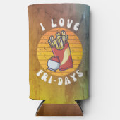 Ik hou van frietdagen grappige frietjes seltzer blikjeskoeler (Voorkant)