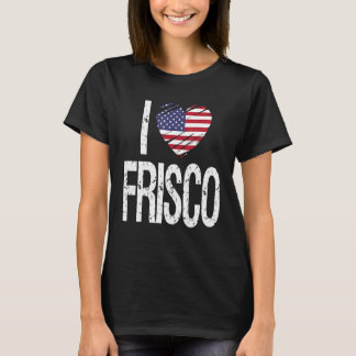 Ik hou van Frisco met Amerikaanse vlag T-shirt