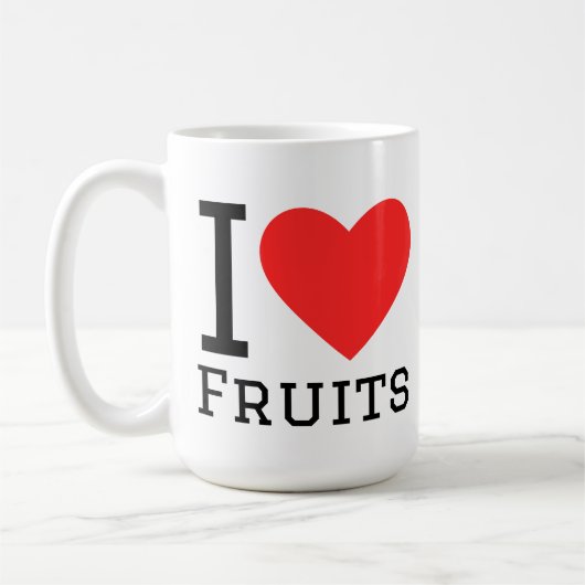 Ik hou van fruit koffiemok (Links)
