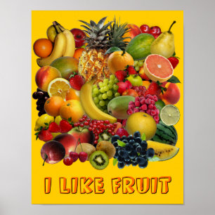 Ik hou van fruit poster