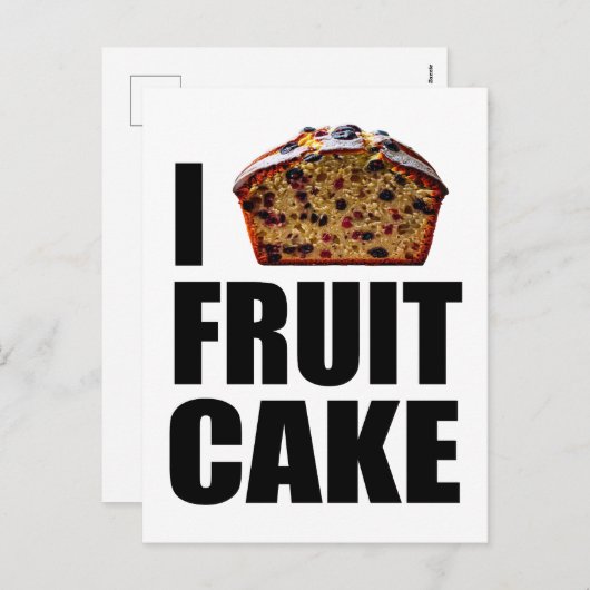 Ik hou van fruitcake feestdagenkaart (Voorkant / Achterkant)