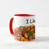 Ik hou van fruitcake koffie bekentenissen mok (Voorkant links)