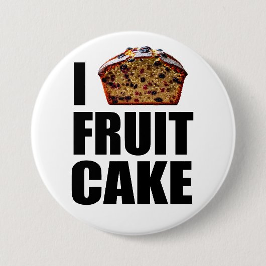 Ik hou van fruitcake ronde button 7,6 cm (Voorkant)