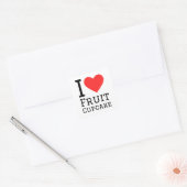 Ik hou van fruitcupcake vierkante sticker (Envelop)