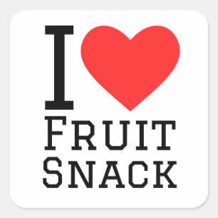 Ik hou van fruitsnack vierkante sticker