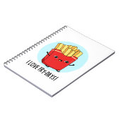 Ik hou van Fry-Dagen Grappige Franse Friet Pun  Notitieboek (Linkerzijde)