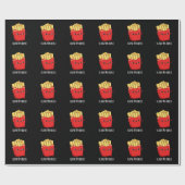 Ik hou van Fry-Days Funny French Fries Pun Dark BG Cadeaupapier (Vlak)
