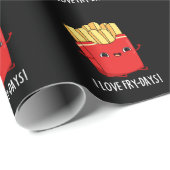 Ik hou van Fry-Days Funny French Fries Pun Dark BG Cadeaupapier (Rol Hoek)