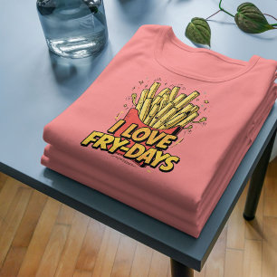 Ik hou van Fry-Days - Grappige friet eten woordspe Tri-Blend Shirt
