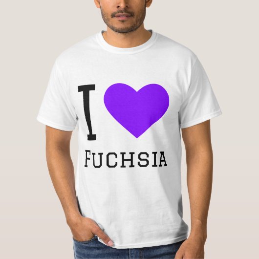 Ik hou van fuchsia t-shirt (Voorkant)