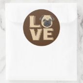 Ik hou van Funny Pug Ronde Sticker (Tas)