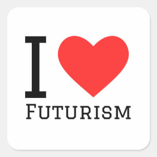 Ik hou van futurisme vierkante sticker