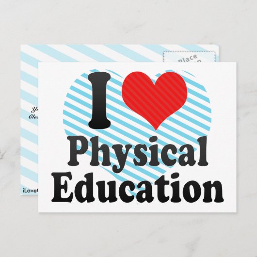 Ik hou van fysiek onderwijs briefkaart (Voorkant / Achterkant)