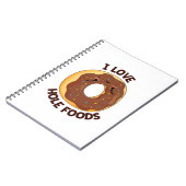 Ik hou van gaatjes eten Grappige donut grap Notitieboek (Linkerzijde)