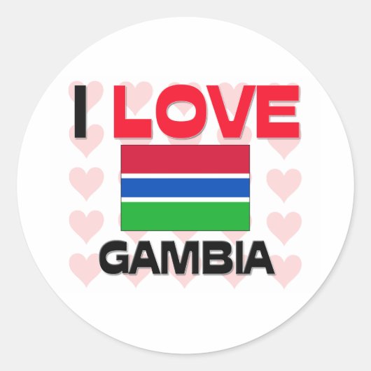 Ik hou van Gambia Ronde Sticker (Voorkant)