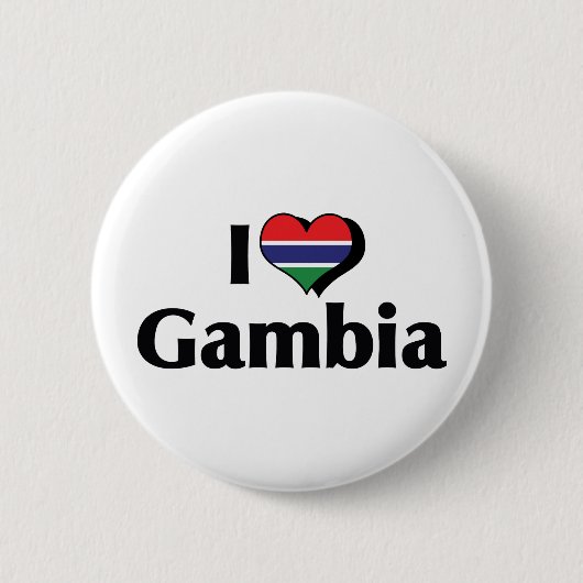 Ik hou van Gambia Vlag Ronde Button 5,7 Cm (Voorkant)