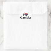 Ik hou van Gambia-vlag Ronde Sticker (Tas)