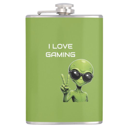 Ik hou van gamen heupfles (Voorkant)