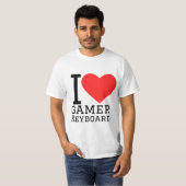Ik hou van gamer toetsenbord t-shirt (Voorkant volledig)