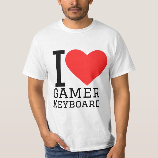 Ik hou van gamer toetsenbord t-shirt (Voorkant)