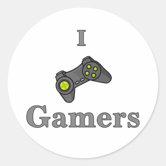 Ik hou van gamers ronde sticker (Voorkant)