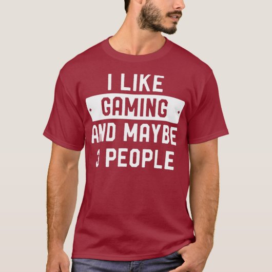 Ik hou van games en misschien 3 mensen t-shirt (Voorkant)