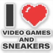 Ik hou van games en sneakers sticker (Voorkant)