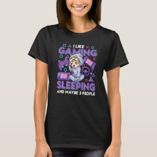 Ik hou van gaming slaapstand en misschien 3 mensen t-shirt