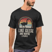 Ik hou van ganzen en misschien 3 mensen gans t-shirt (Voorkant)