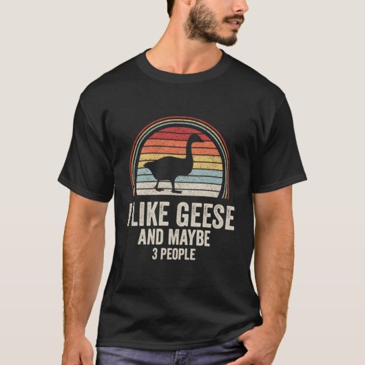 Ik hou van ganzen en misschien 3 mensen gans t-shirt (Voorkant)