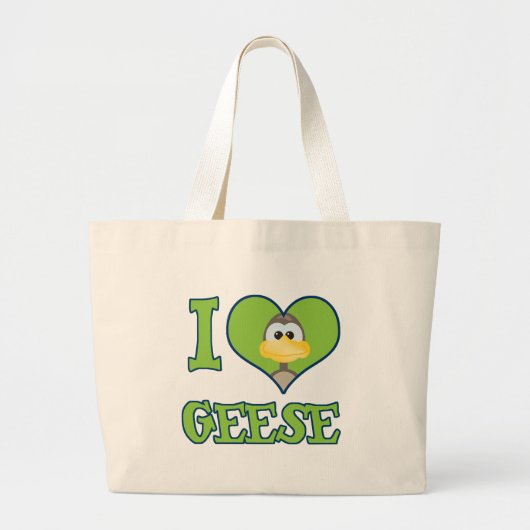 Ik hou van ganzen grote tote bag (Voorkant)