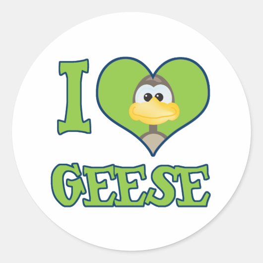 Ik hou van ganzen ronde sticker (Voorkant)