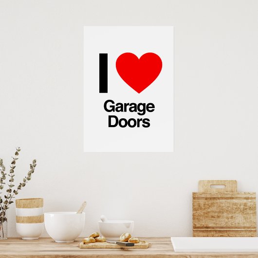 ik hou van garagedeuren poster (Keuken)