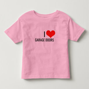 Ik hou van garagedeuren Rode Hart Kerstcadeau Roze Kinder Shirts