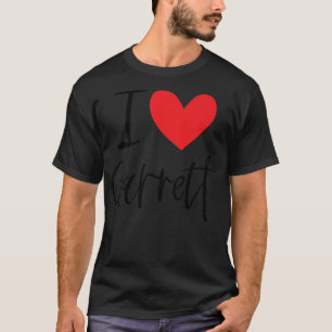 Ik hou van Garrett Name Heart Persoonlijke Mannen  T-shirt