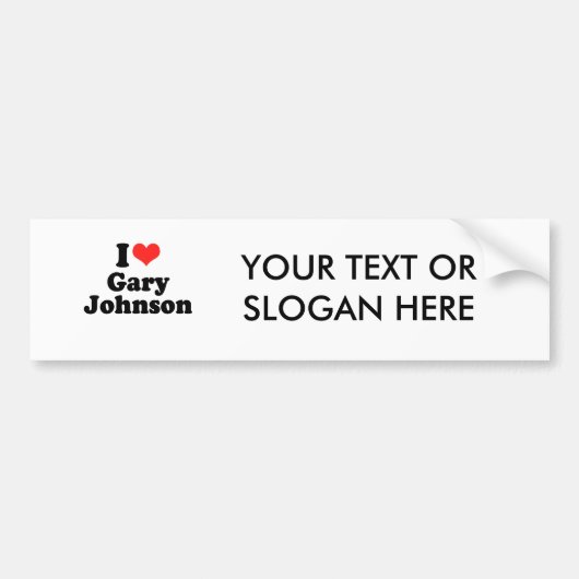 Ik hou van Gary Johnson Bumpersticker (Voorkant)