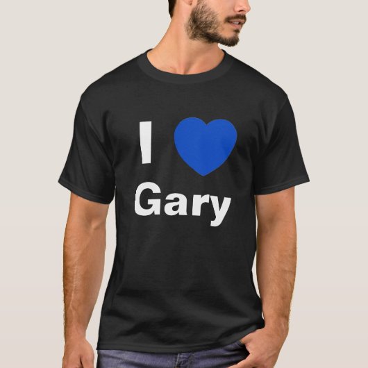 Ik hou van Gary T Shirt (zwart) (Voorkant)