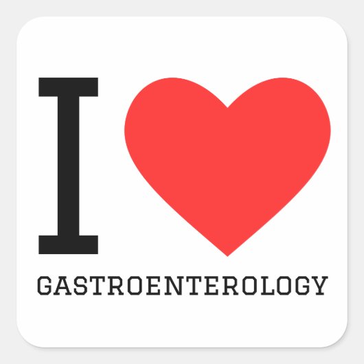 Ik hou van gastro-enterologie vierkante sticker (Voorkant)