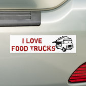 Ik hou van gastronomische restaurants op wielen bumpersticker (Op auto)