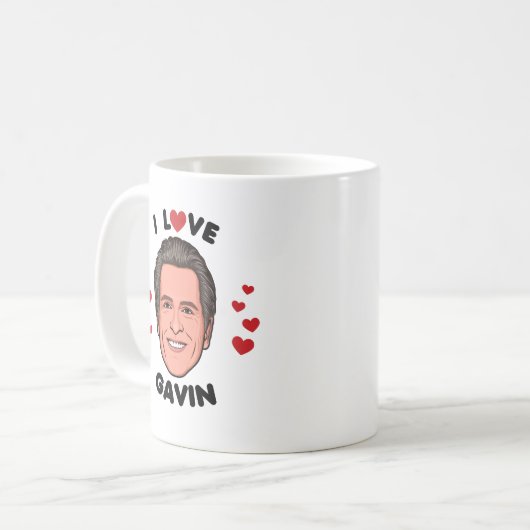 Ik hou van Gavin Newsom Koffiemok (Voorkant links)