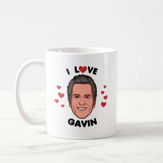 Ik hou van Gavin Newsom Koffiemok (Links)